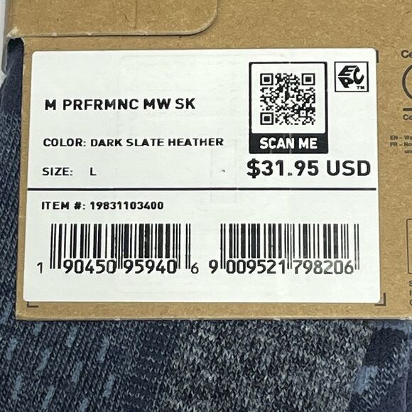 Burton Performance Socks Men Large (10.5-13.5) Blue Merino Wool Blend Snowboard - Picture 4 of 5